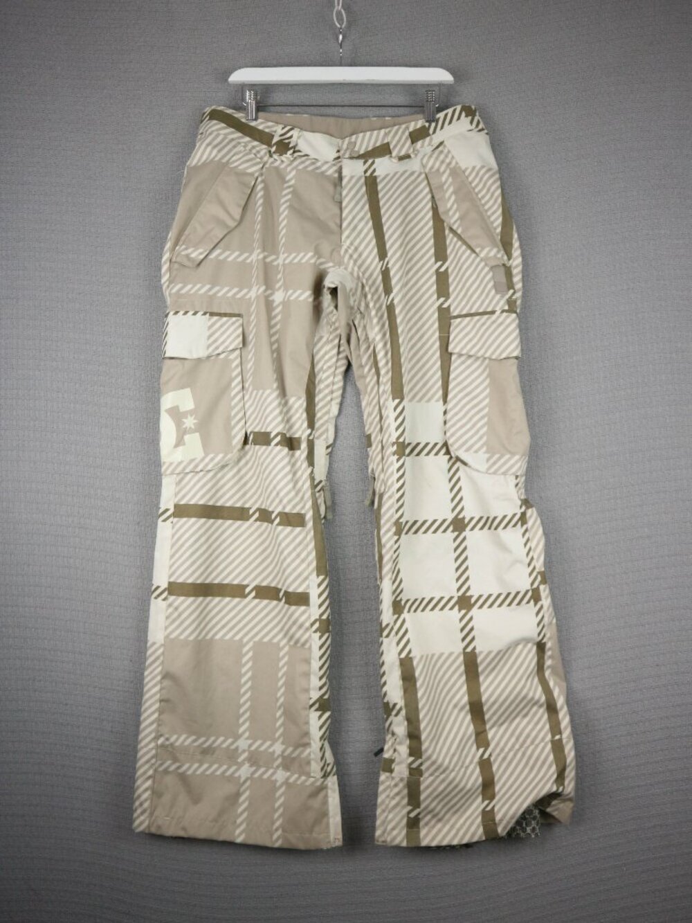 DC Checkered Brown Snowboard Pants Mens Size Large Exotex 5000